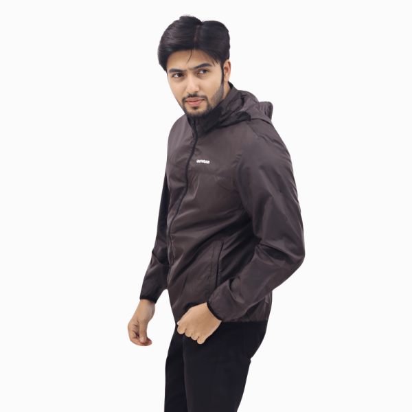 Windbreaker Travel Jacket with Portable Bag Coffe