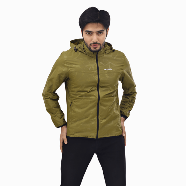 Windbreaker Travel Jacket with Portable Bag Brown